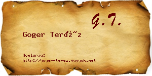 Goger Teréz névjegykártya